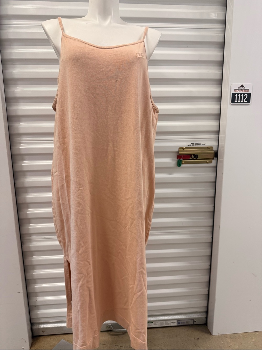Nike Peach Slip Maxi Dress with Thin Straps